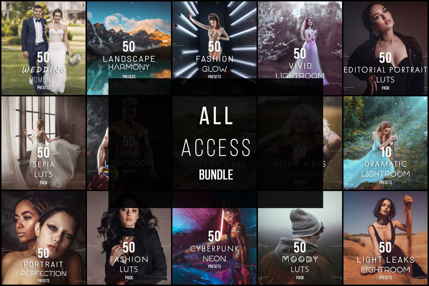 All Access Bundle - More Than 1000 Lightroom Presets and Photo LUTs